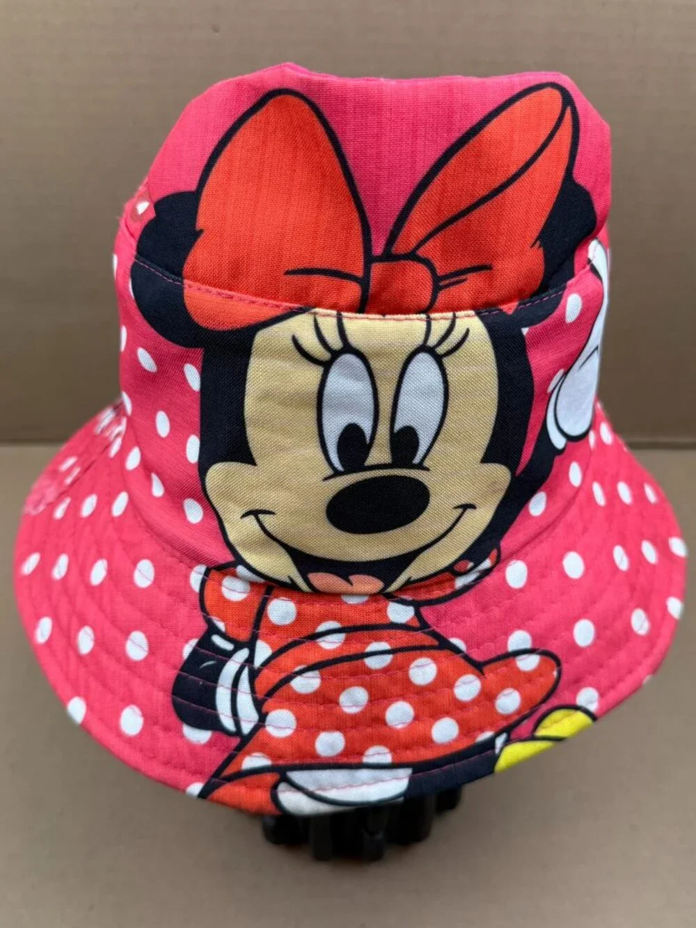 Disney Minnie Mouse Bucket Hat Pink White Polka Dot Summer Casual Cap One Size